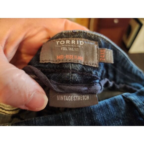 Torrid Mid Rise Plus Size 24XS Flare Wide Leg Vintage Stretch Feel The Fit - Picture 5 of 9